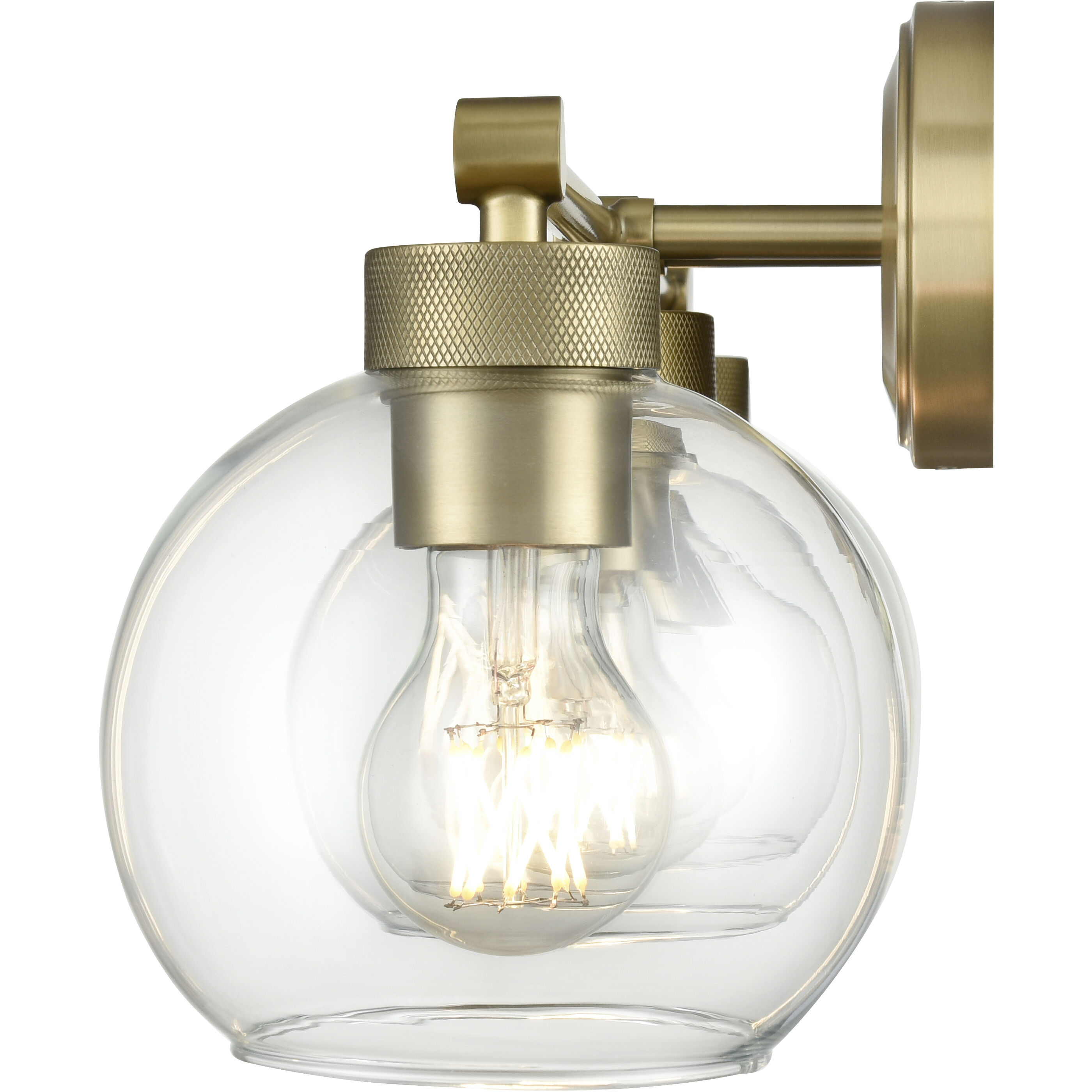 Jonatan 3 Light 25 inch Vintage Brass Bathroom Vanity Light Wall Light
